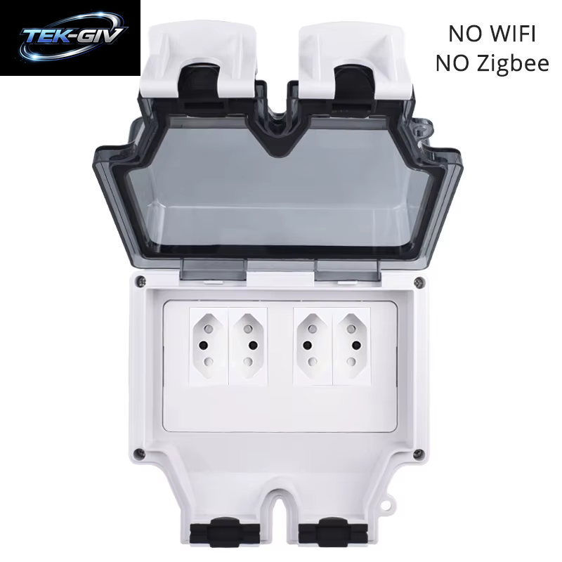 Coswall Tuya Wifi Sprachsteuerung IP66 Wasserdicht 20A Brasilien Brasil Steckdose Timer Schalter Programmierbare Arbeit Mit Alexa Google Hause
