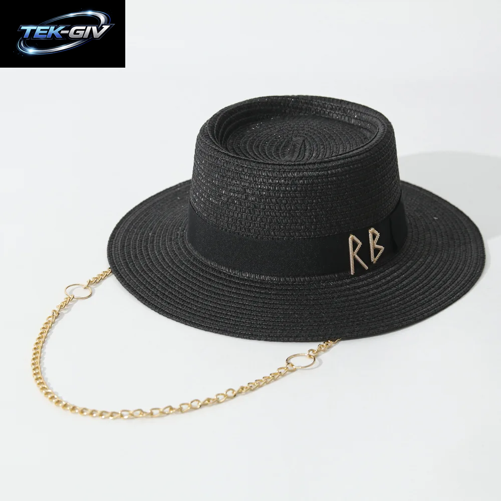 Sommer Strohhüte Für Frauen Band Dekoration Elegante Damen Party Kleid Hüte Reise Strand Sonnenhut Chapeau Femme