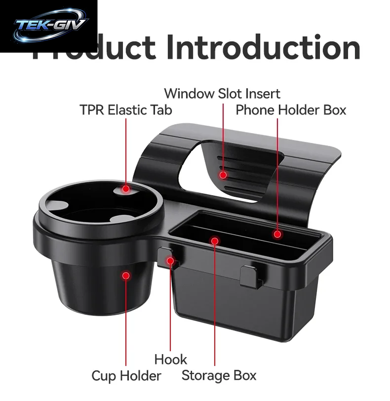 Multifunktionale Auto-Organizer-Box Mit Tasse, Getränkehalter, Hängendes Lagerregal, Seitentür, Fenster, Aufbewahrung, Auto-Innenzubehör
