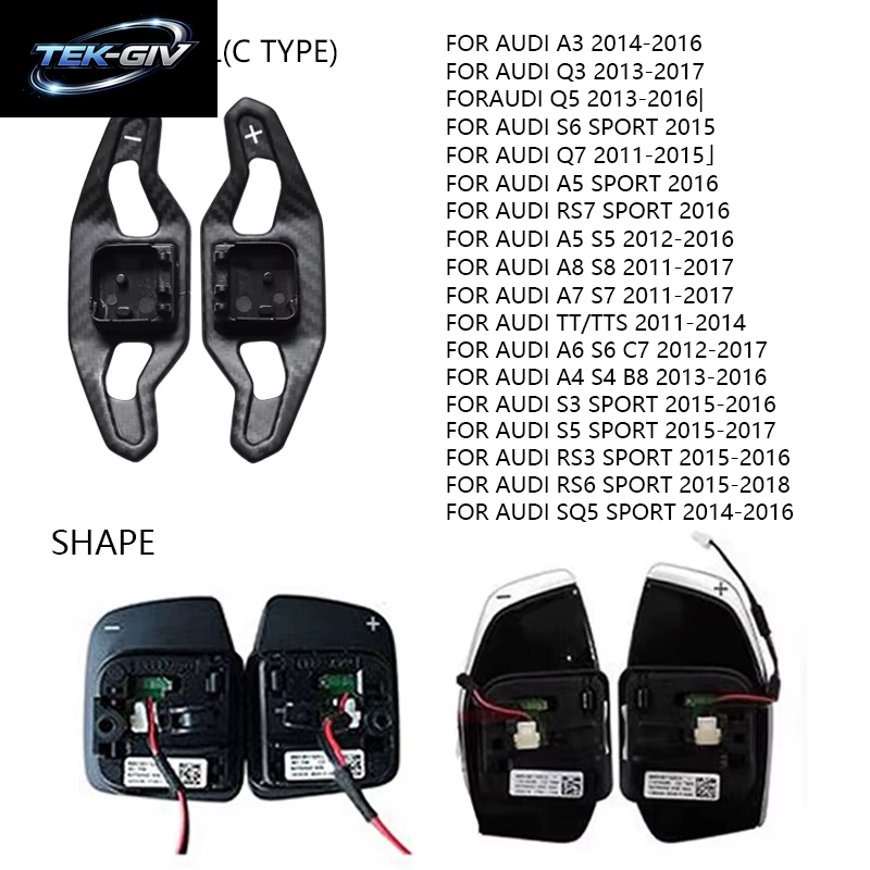 Carbon Fiber Shift Paddle Für Audi A3 8V S3 RS3 A4 S4 A5 S5 RS4 B8 B9 A6 A7 TT TT R8 Q3 Q5 Auto Lenkrad Shifter Verlängerung