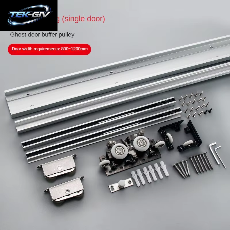 Geistertür Schiene Aluminium Rahmen Unsichtbarer Puffer Hängendes Rad Badezimmer Küche Spurlose Schiebetür Hardware Zubehör