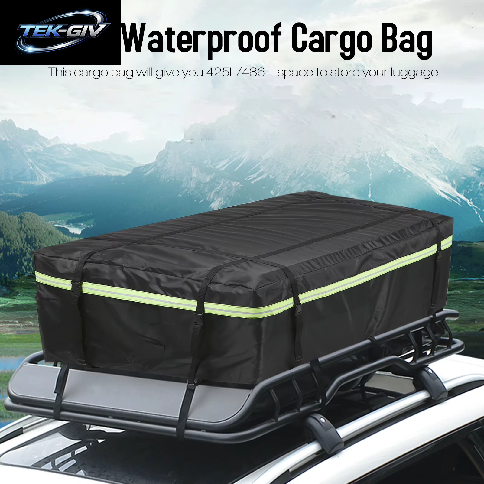 Wasserdichte Gepäcktasche, Autodach-Gepäckträger Mit Reflektierendem Nachtstreifen, Universelle Gepäcktasche, Aufbewahrung, Würfeltasche Für Reisen, Camping
