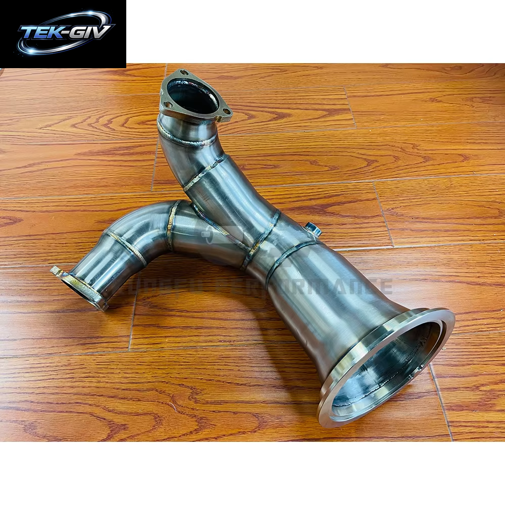 KUNGFU PERFORMANCE SS304 High-Flow Competition Catless S5 Downpipe FÜR AU DI S4 B9 3.0T 2017-2022
