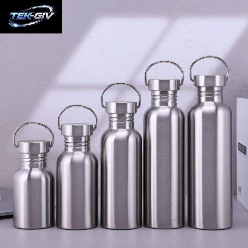 500/750/1000 Ml Edelstahl-Wasserflasche, Einwandig, Großes Fassungsvermögen, Große Mund-Vakuumflaschen Mit Deckel, Radfahren, Trinkgeschirr, Sport