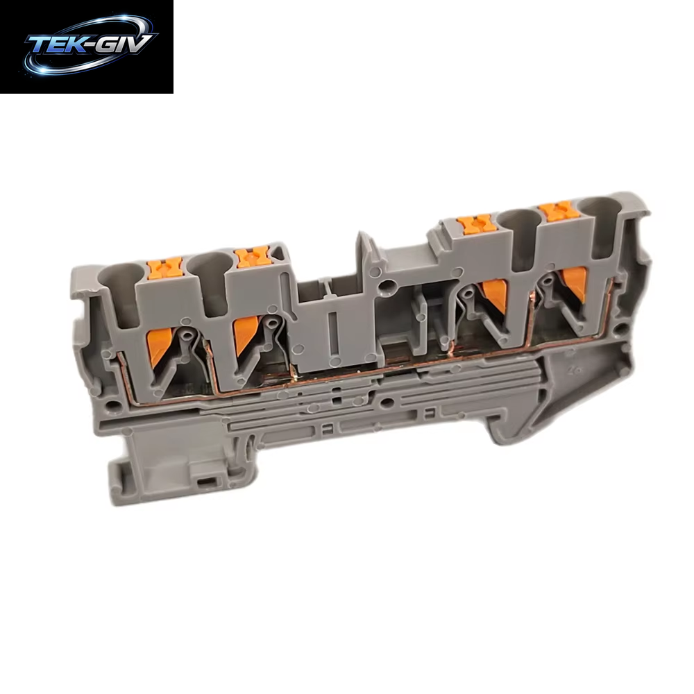 10 Stücke PT2,5 QUATTRO Push-In Feder 4-Leiter Streifen Stecker PT 2,5 Draht Elektrische Stecker Din-Schiene Terminal Block PT2.5-QU