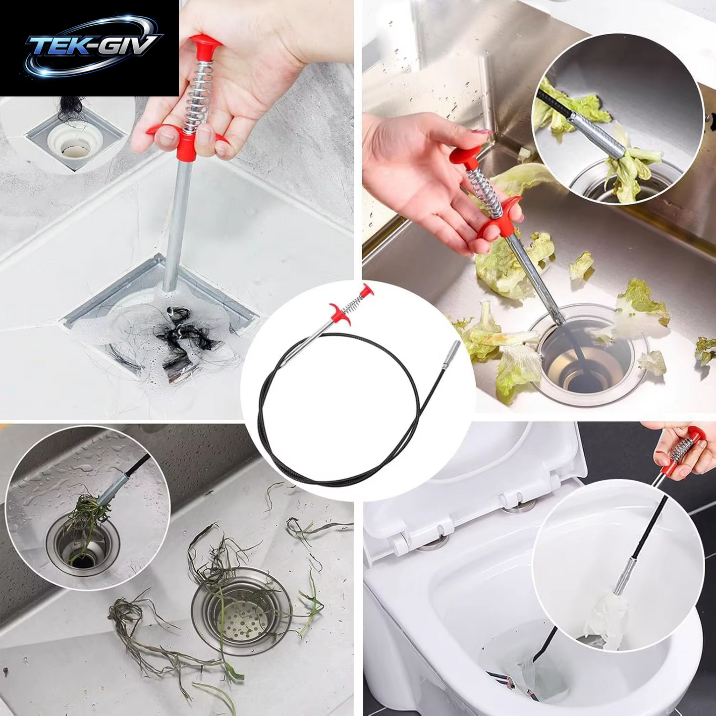 Drain Snake Clog Remover Tool 35/63/79 Zoll, Flexibler Waschbecken-Abflussreiniger Für Toilette, Kanalisation, Dusche, Küche, Badezimmer, Badewanne