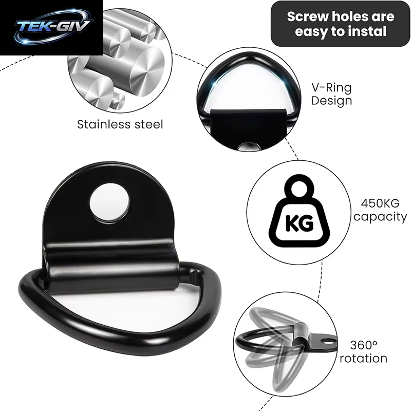 D Form Pull Haken Binden Anker Ring Für Eisen Edelstahl Fracht Binden Ring Für Auto Lkw Anhänger Boote