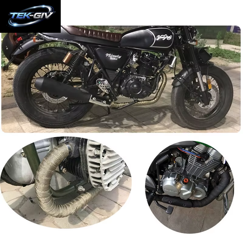 Motorrad Auto Auspuffrohr Wrap Band Wärme Wrap Blau Schwarz 1,5 Meter Auto Auspuffrohr Wrap Isolierung Faser Band Auto Zubehör