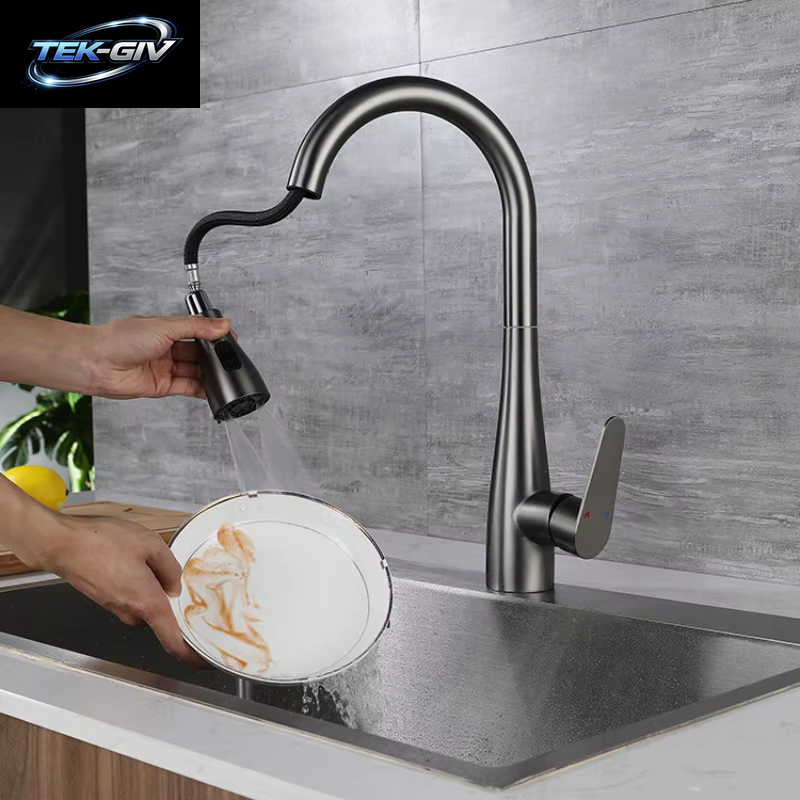 GEGVE Küchenarmaturen, Abnehmbarer Küchenspüle-Wasserhahn, Teil, Wasserhahn, Mischbatterie, Manuell, Israel-Küchenarmatur, Angepasst an Israel, Messing Gebürstet
