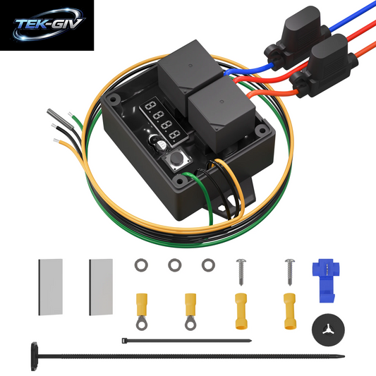 Digitaler Controller Für Kühlerlüfter # 0444 Dualer Elektrischer Thermosventilator, 12 V Und 24 V, Einstellbarer Temperaturbereich Von 40 ° C Bis 110 ° C