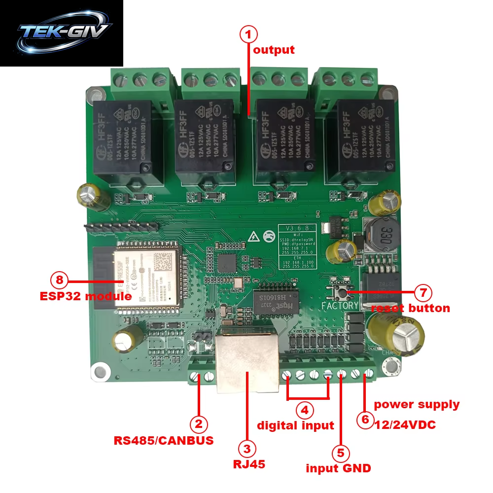 Ethernet-Relais-Netzwerk-Wlan-Switch Modbus MQTT TCP UDP Web Http-Zeitplan Task CAN RS485 Coap Domoticz Timer-Modul