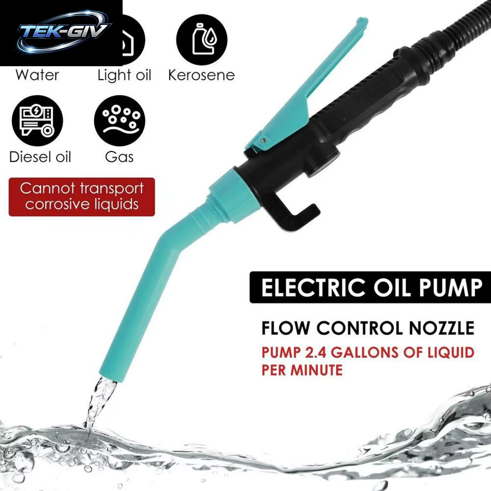 Kraftstoff Förder Pumpe Batterie Betriebene Flüssigkraftstoff-Transfer Pumpe Mit Durchfluss Regeldüse 2,4 Gallonen Pro Minute Tragbare Transfer Pumpe