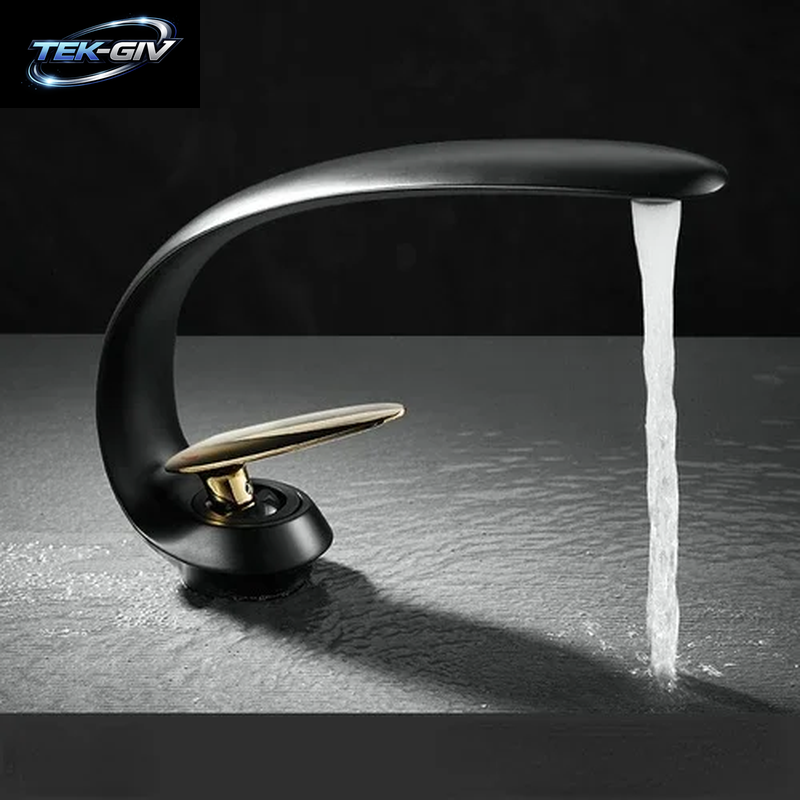 Kreative Waschbecken Wasserhahn Tippen Weiß Messing Waschbecken Armaturen Einzigen Handgriff Heißen Und Kalten Wasserfall Moderne Elegante Mischbatterie