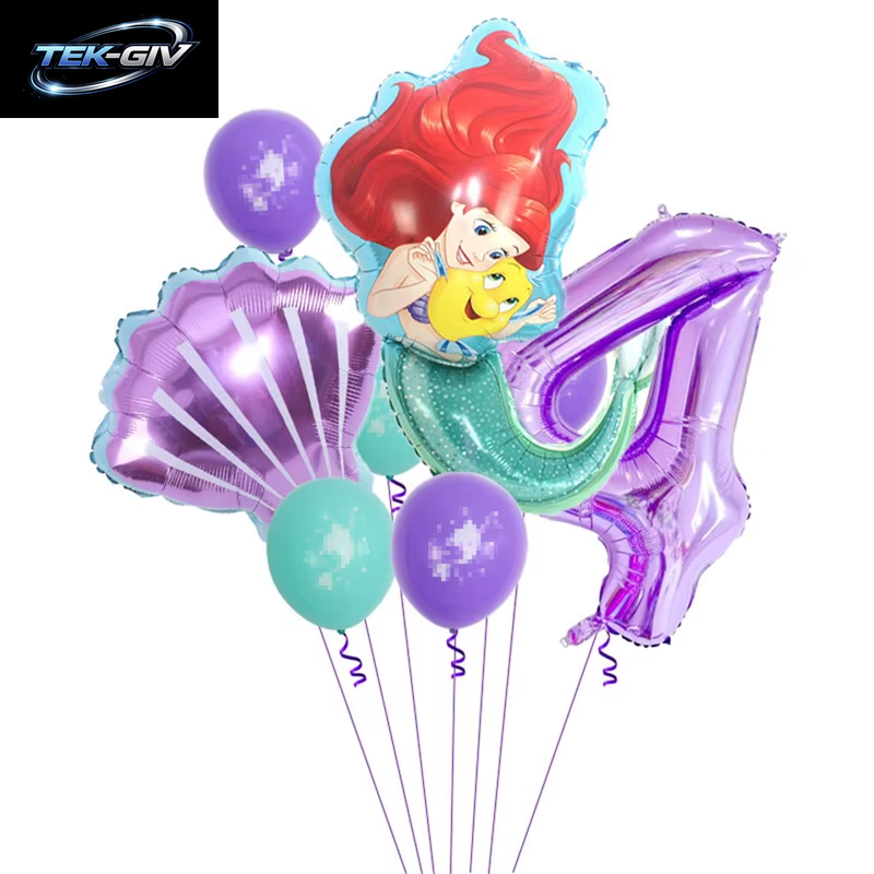 Die Kleine Meerjungfrau Geburtstag Party Dekoration Prinzessin Ariel Papier Serviette Teller Tasse Tischdecke Luftballons Kinder Baby Shower Supplies