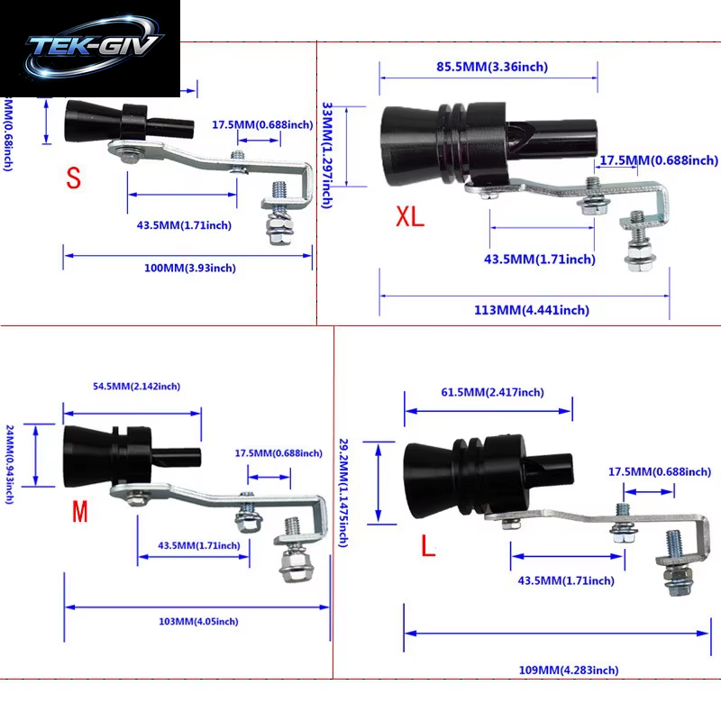 Sound Simulator Auto Turbo Sound Pfeife S/M/L/Xl Fahrzeug Tuning Gerät Auspuffrohr Turbo Sound Whistle Auto