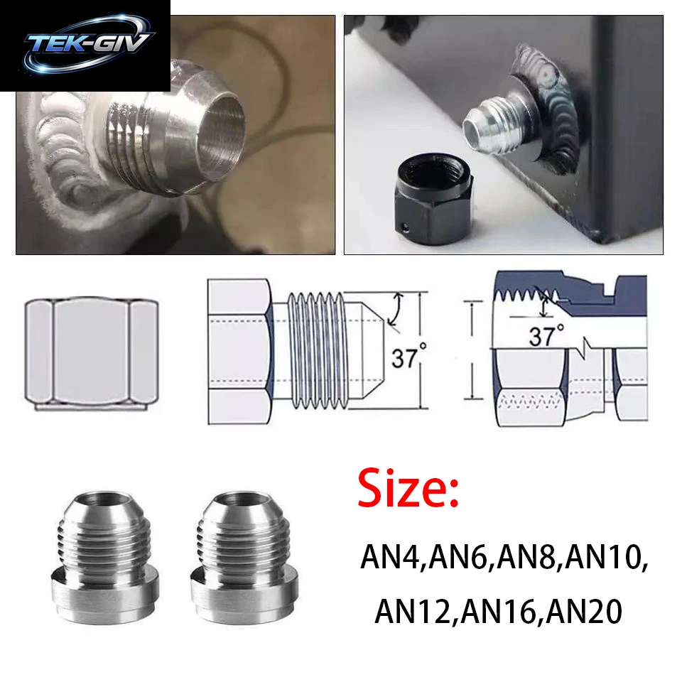 AN20 AN16 AN12 AN10 AN8 AN6 AN4 AN3 Stecker Billet 6061T6 Schweißgelenk Aus Aluminiumlegierung Ein/Schweiß-In-Anschlussstopfen