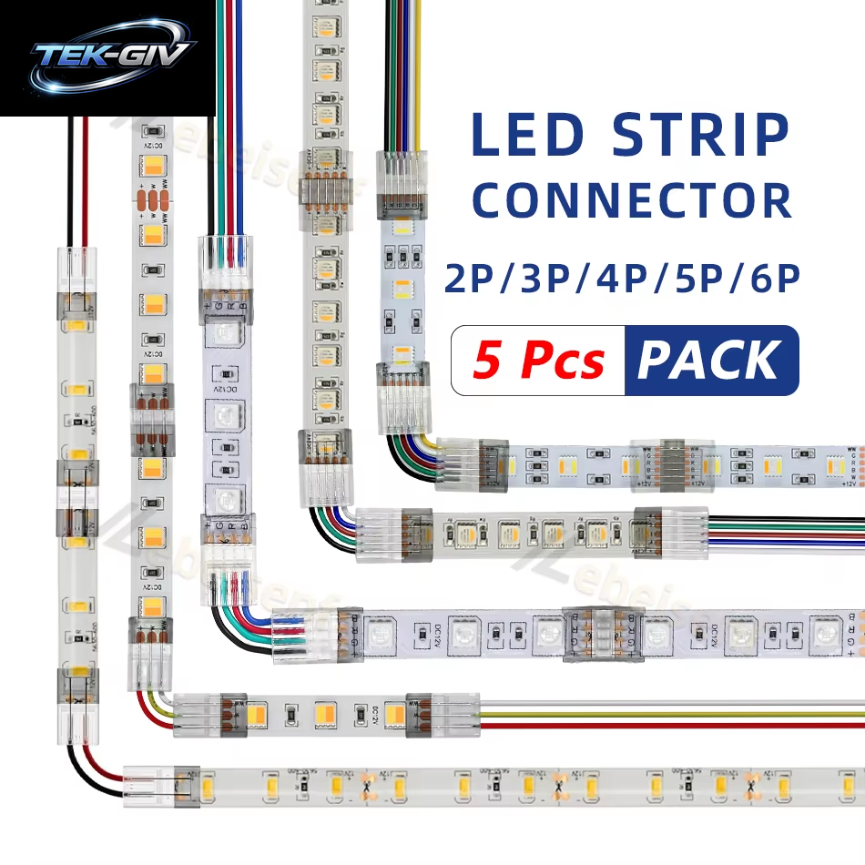 8Mm 10Mm 2Pin 3Pin 4Pin 5Pin 6Pin 12Mm IP20 IP65 LED Streifen Zu Streifen Oder Linie Schnell Anschlüsse Verlängerung Draht Terminal Anschlüsse