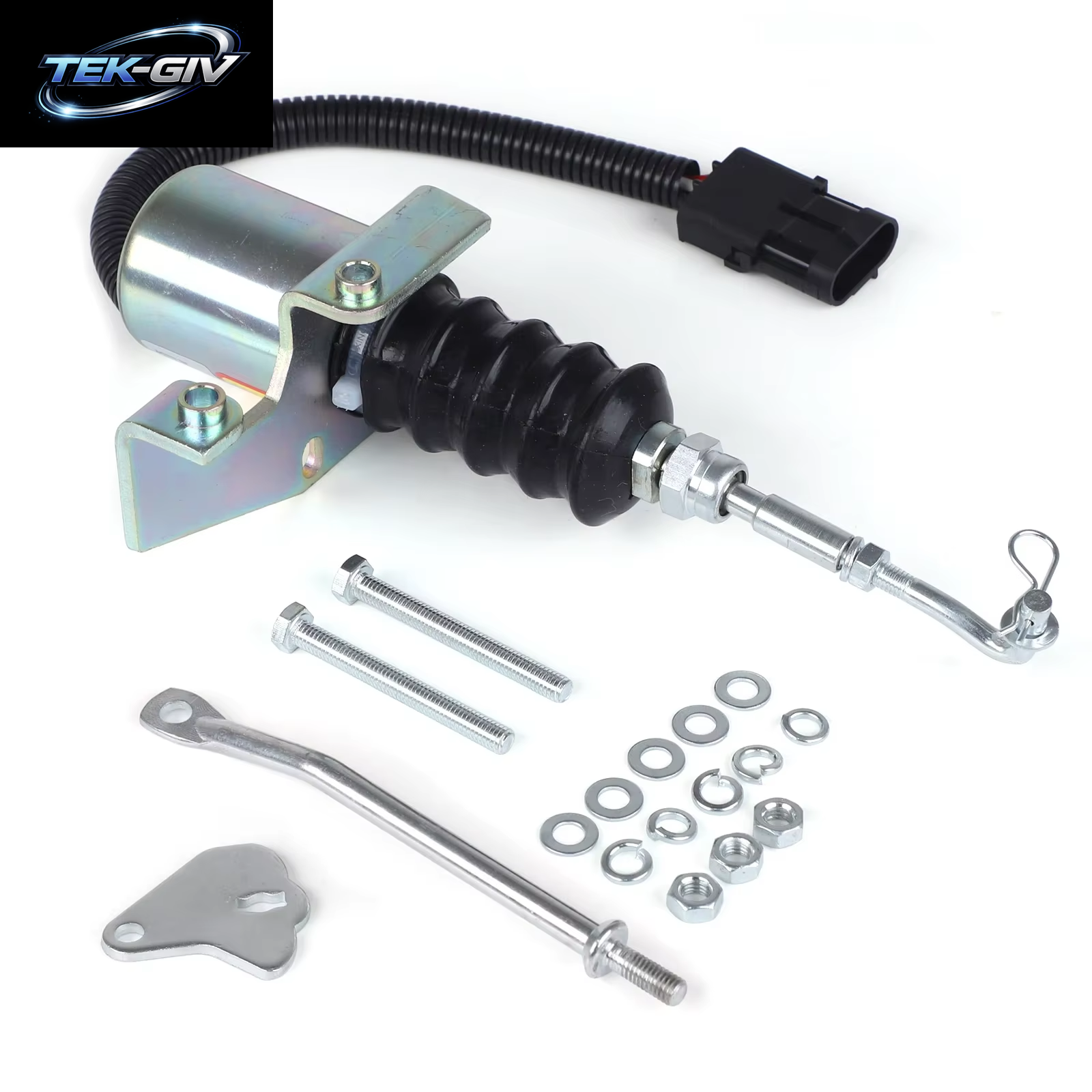 CNSPEED Dieselmotor-Abschaltmagnetventil, Kompletter Satz Zubehörteile, 24 V, Für Cummins Coil 6CT 8.3 OEM 3932017 SA 3742 24