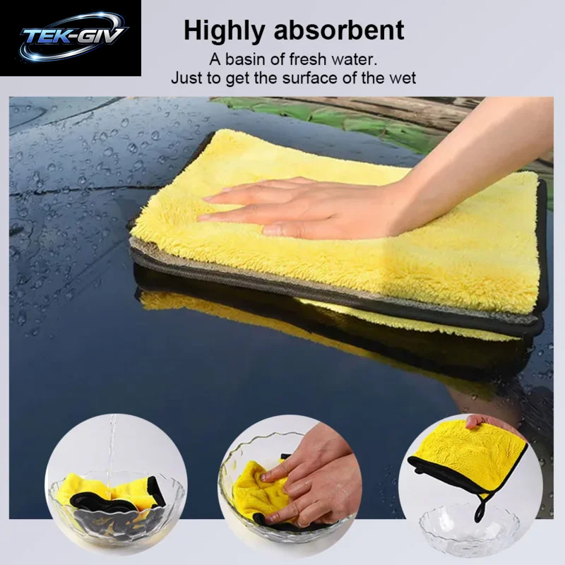 Auto Mikro Faser Wasch Handtücher Weiche Doppels Chicht Verdicken Karosserie Reinigung Wischt Uch Wasser Aufnahme Trocken Tuch/6