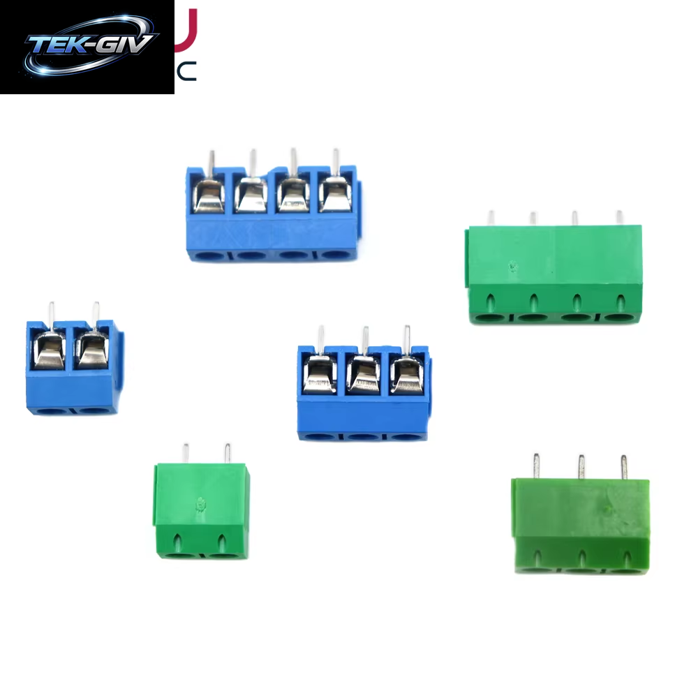 10 Stücke 50 Teile/Los KF301-5.0-2P KF301-3P KF301-4P Pitch 5,0Mm Gerade Pin 2P 3P 4P Schraube PCB Terminal Block Stecker Blau Grün