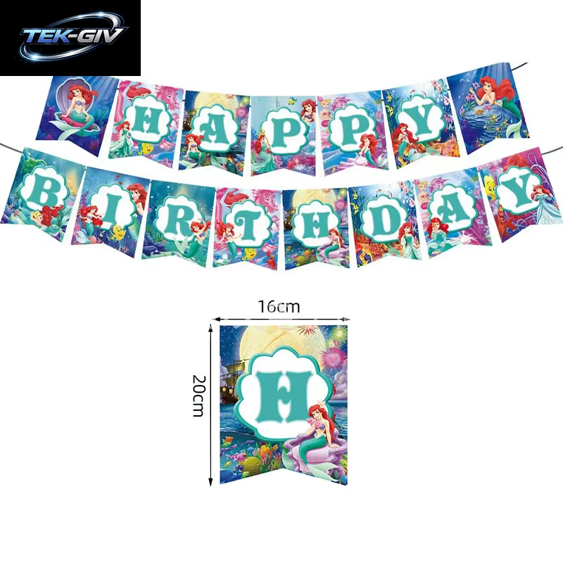 Die Kleine Meerjungfrau Geburtstag Party Dekoration Prinzessin Ariel Papier Serviette Teller Tasse Tischdecke Luftballons Kinder Baby Shower Supplies
