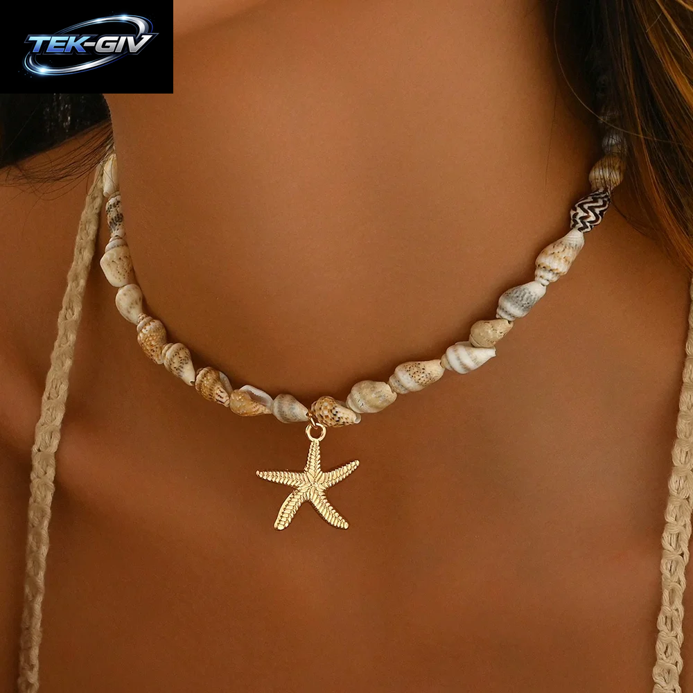 Modische Natürliche Muschel-Perlen-Halskette, Muschel-Anhänger, Vom Ozean Inspirierter Schmuck, Halsband, Geeignet Für Frauen, Urlaub, Party, Alltag