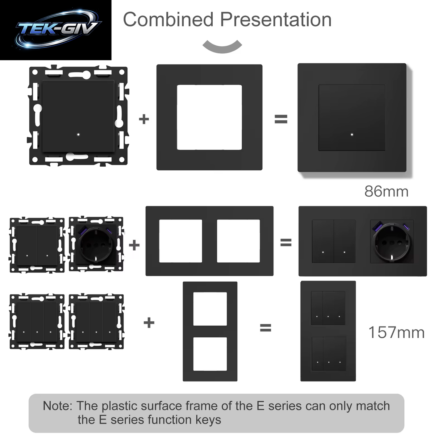 BSEED Zigbee Mechanische Licht/Rollos/Dimmer Tuya Smart Switches EU/FR Steckdose Module Matte Kunststoff Rahmen DIY Teile