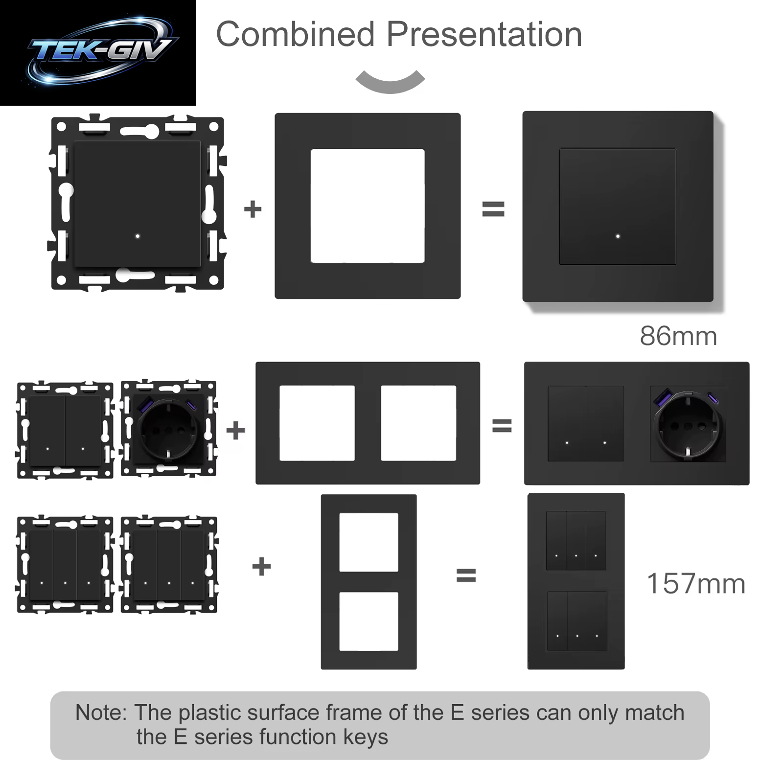 BSEED Zigbee Mechanische Licht/Rollos/Dimmer Tuya Smart Switches EU/FR Steckdose Module Matte Kunststoff Rahmen DIY Teile
