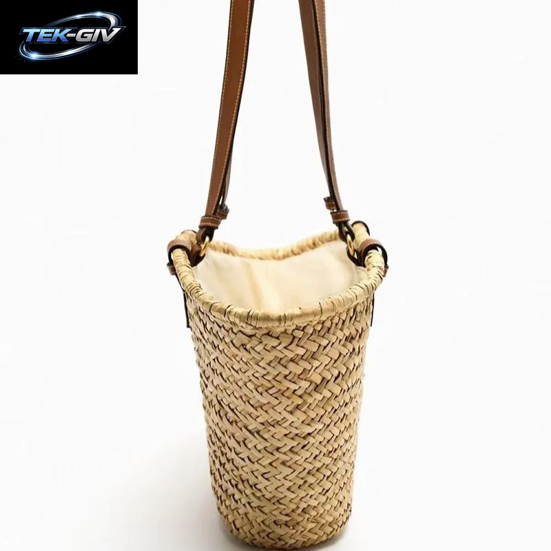 Naturgras-Schultertasche Aus Stroh, Nischen-Webtasche, Strandtasche Für Den Urlaub Am Meer