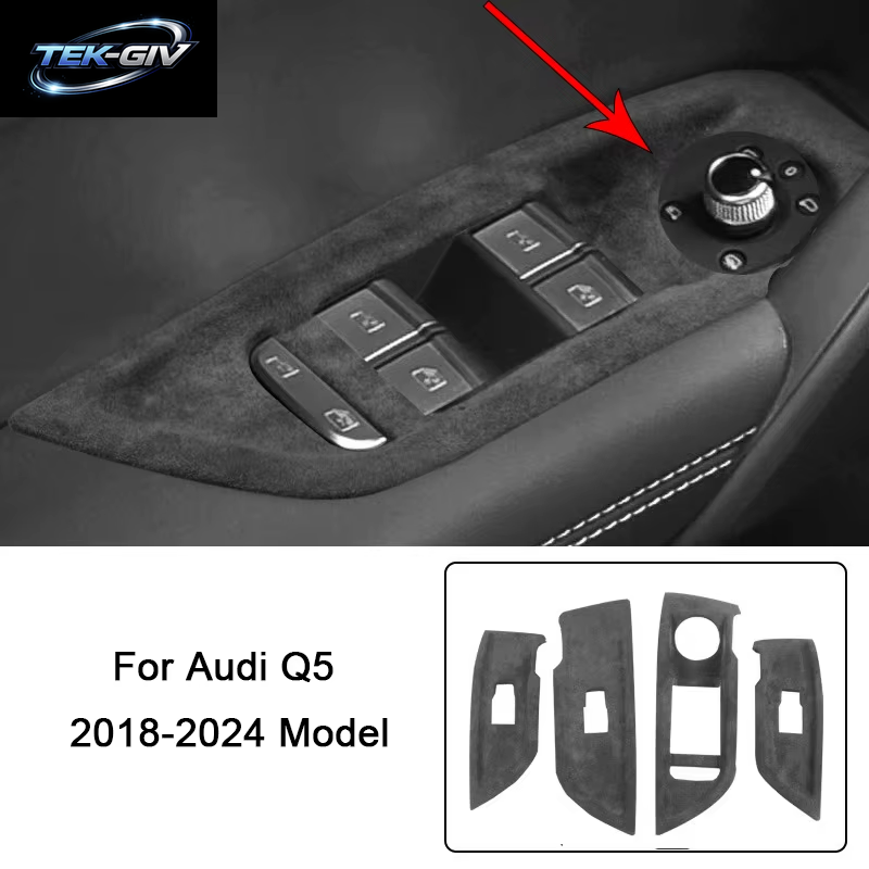 Für LHD Audi Q5 2018 2019 2020 2021 2022 2023 2024 Italienische Wildleder-Verkleidungen Innenraum-Verzierungen Für Türen, Schaltwippen, Mittelkonsole