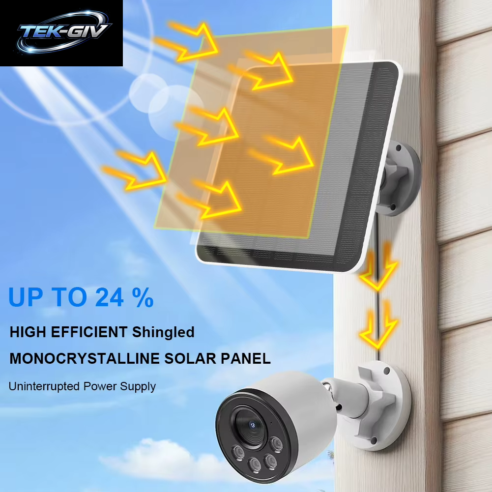 20/10 W Solarpanel Micro USB & USB-C Port Solarladepanel 9,8 Fuß Ladekabel 360 ° Einstellbare Montage Für Überwachungskamera