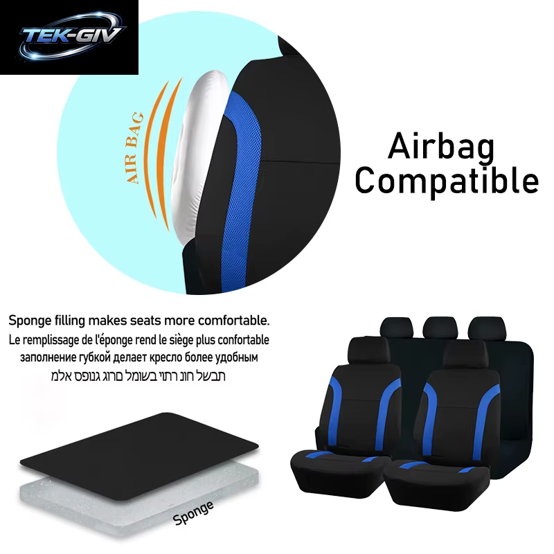 AUTO plus Sport Universal Polyester Auto Sitz Abdeckung Set Fit Meisten Auto Plain Stoff Bicolor Stilvolle Auto Zubehör Seat Protector