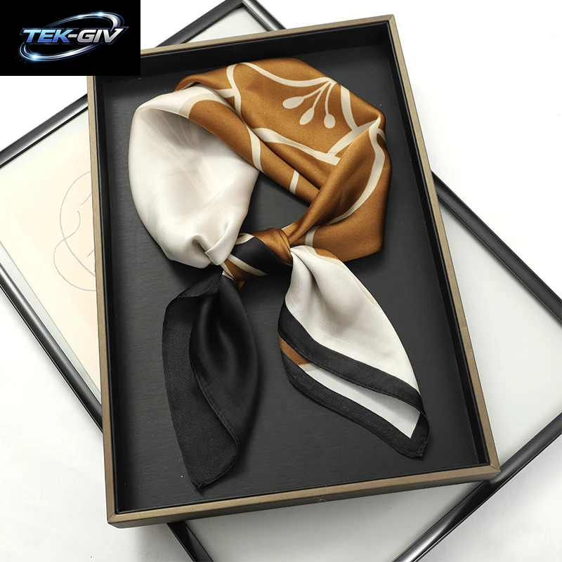60 Farben Luxus-Schal Für Damen 70*70Cm Seidengefühl Quadratisches Haartuch Foulard Satin-Schal Großformatiges Kopftuch Hijab Taschentuch