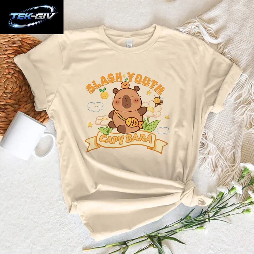 Lustige Capybara T-Shirts Männer Frauen Sommer Niedlichen Tier T Shirt Kurzarm Grafik T Shirts Streetwear Frauen Kleidung