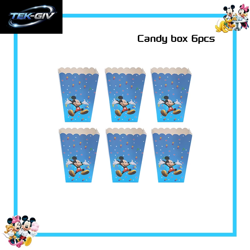 Mickey Mouse Geburtstag Party Dekoration Geschirr Candy Box Banner Tischdecke Hintergrund Ballon Für Kinder Geburtstag Party Supplies