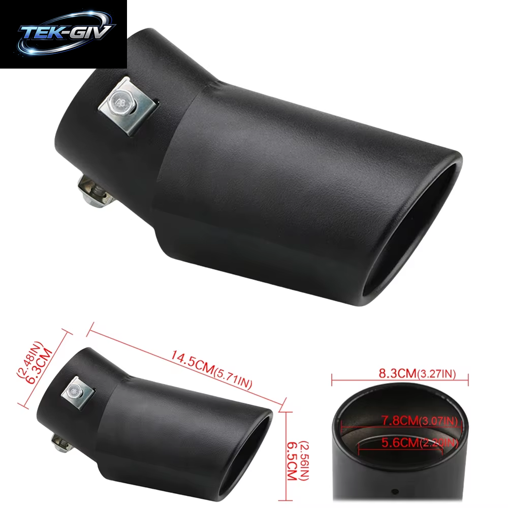 Universal Auto Auspuffs Pitze Runde Aluminium Legierung Schall Dämpfer Heck Verkleidung Hinten Auto Auspuffrohr Düse Schall Dämpfer Rohr Einlass 63Mm