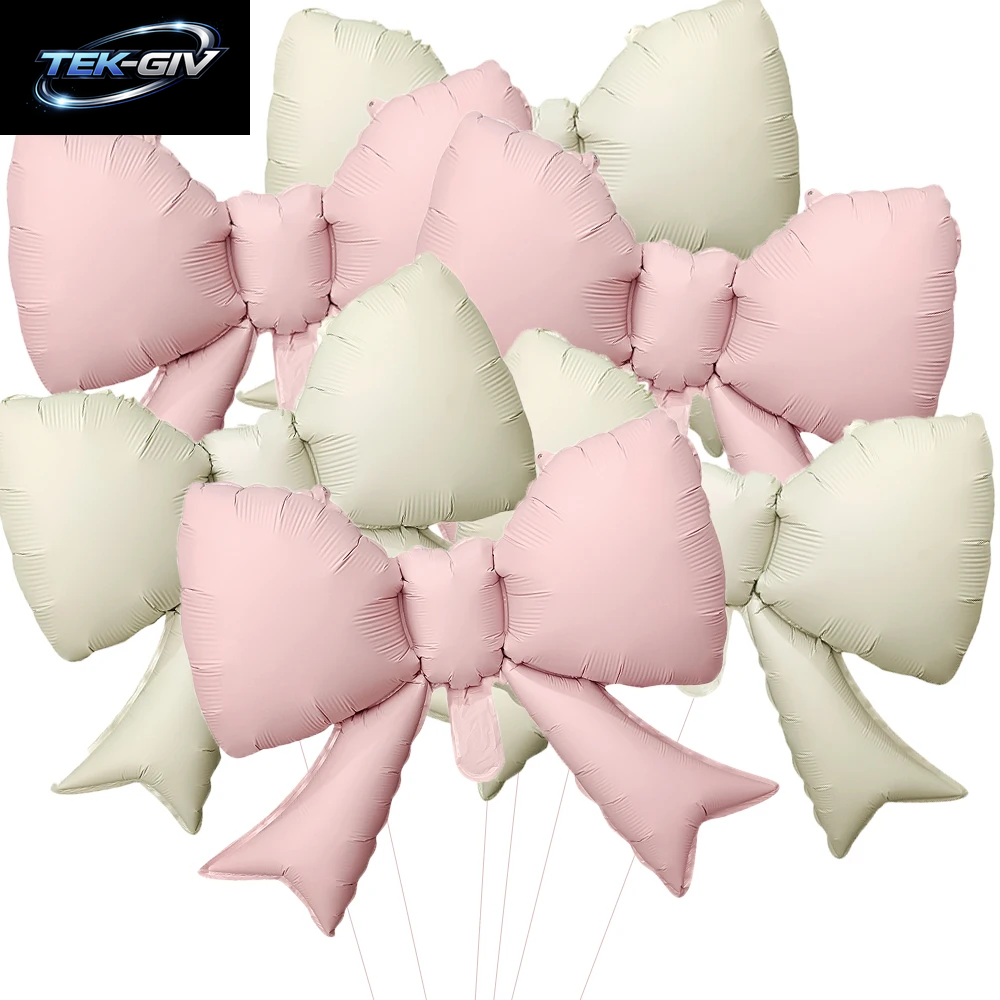 6 Stücke Baby Rosa Schleife Ballon Fliege Rosa Ballon Mini Bogen Ballon Hochzeit Braut Dusche Mädchen Geschenk Ballon Dekoration