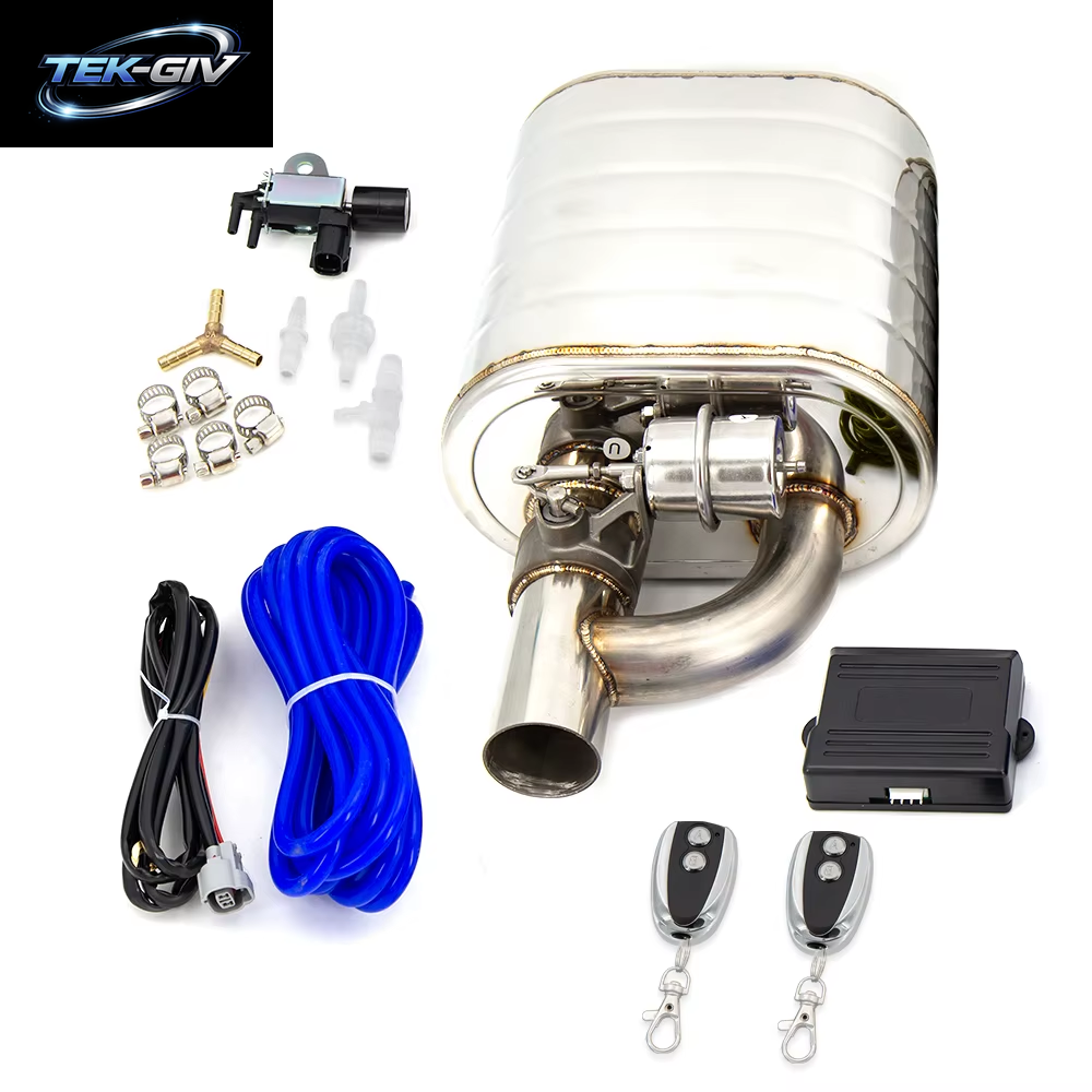 2"/2,5"/2,75"/3'' Zoll Auspuff Schalldämpfer Mit Dump Vakuum Ventil Edelstahl Auspuff Ausschnitt Fernbedienung Set Pumpe Controller