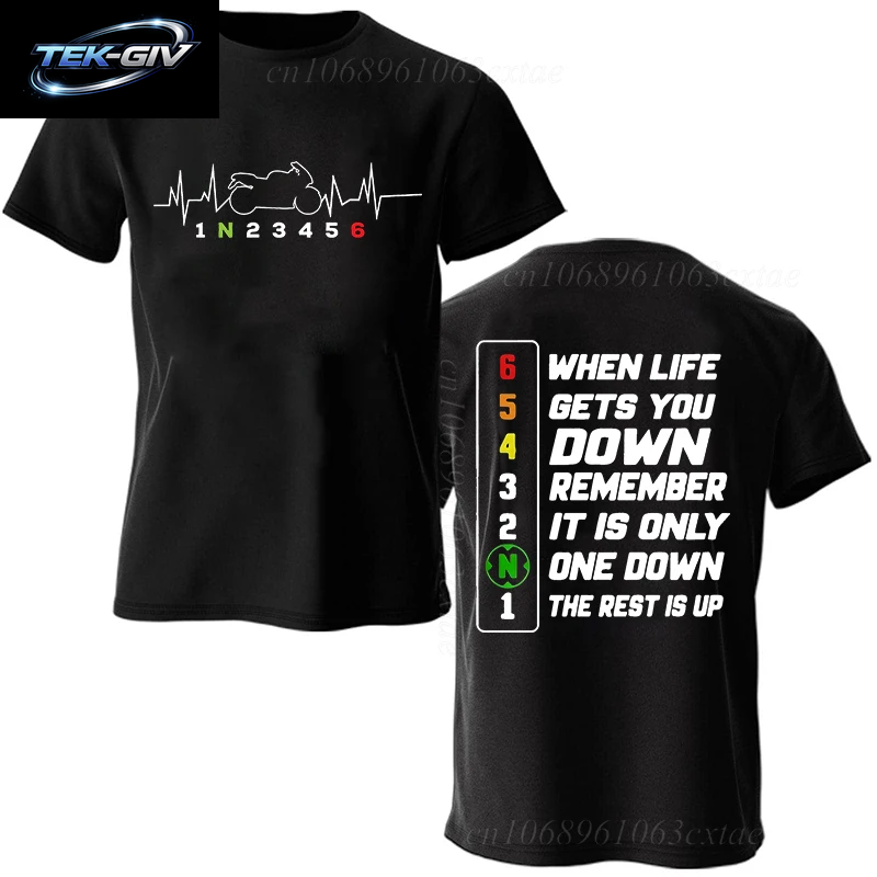 Sommer Mode Männer T Shirt Kleidung 1N23456 Motorrad Getriebe Biker Herzschlag Grafik T Shirt Casual Übergroßen Männer T-Shirts