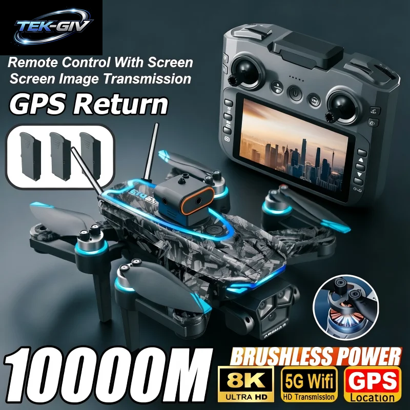 Lenovo D13 Gps-Drohne, 8K, Dreifachkamera-Antenne, HD, Optischer Fluss, Intelligente Hindernisvermeidung, Faltbarer Bürstenloser Motor, Vr-Drohne