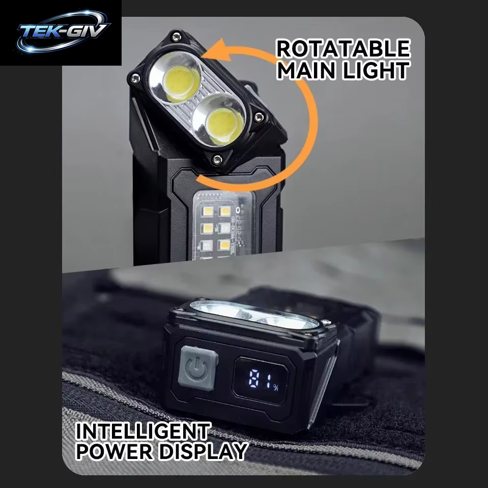 Im Freien Arbeitsleuchte Mini Tragbarer Magnet LED USB Wiederaufladbare Campingleuchte Mit Rucksackgurtclip Wanderwerkzeuge