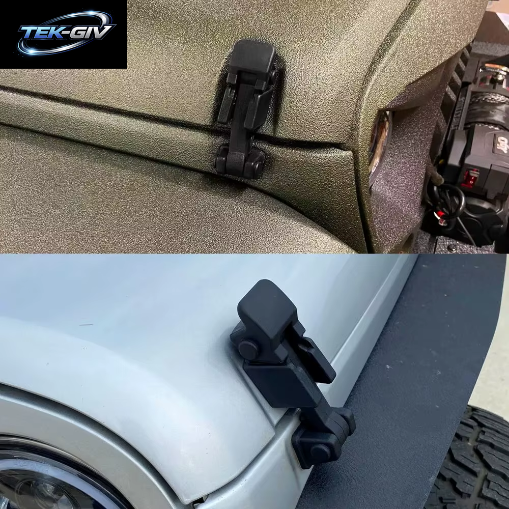2-Teilige Halterung Für Motorhaubenverriegelungen, Schwarz, Für Jeep Wrangler JK 2007-2018, Motorhaubenverschluss-Zubehör X55395653AF