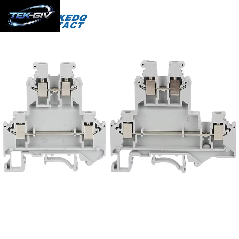 UKK/UKKB 3 10 Stück Doppel-Schraubverbinder 2,5 Mm2 Drahtstopfen Elektrischer Universal-Din-Schienen-Klemmenblock Mit 2 Stufen UKK3 UKKB3
