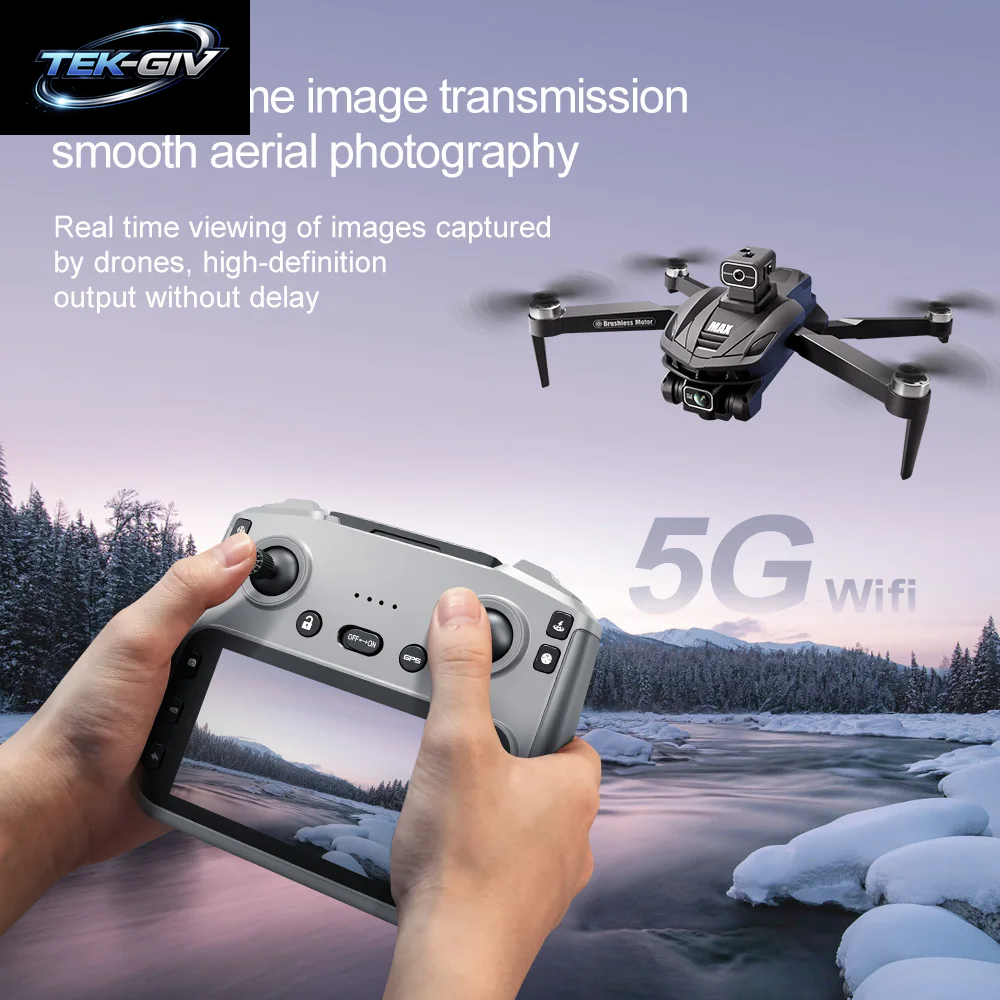 2026 V168 MAX Gps-Drohne Professionelle 8K-Kamera Luftaufnahme FPV Bürstenlos Hindernisvermeidung Großer Bildschirm Fernbedienung Faltbare Drohnen