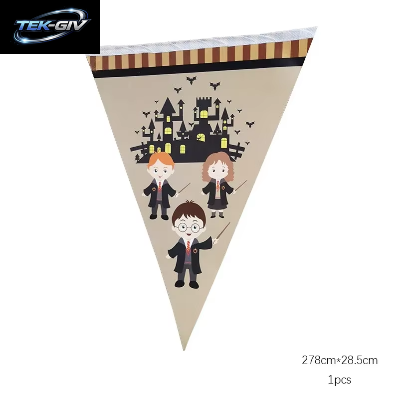 Harry Potter Ballon Hogwarts Hintergrund Eule Schule Happy Birthday Banner Party Dekoration Tortendekoration Einweg-Tischgeschirr