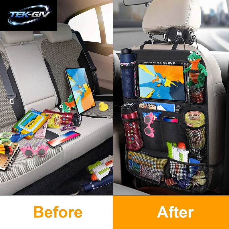 Auto Rücksitz Organizer Mit Touchscreen Tablet Halter Auto Aufbewahrung Taschen Decken Autos Itz Rücken Protektoren Autozubehör