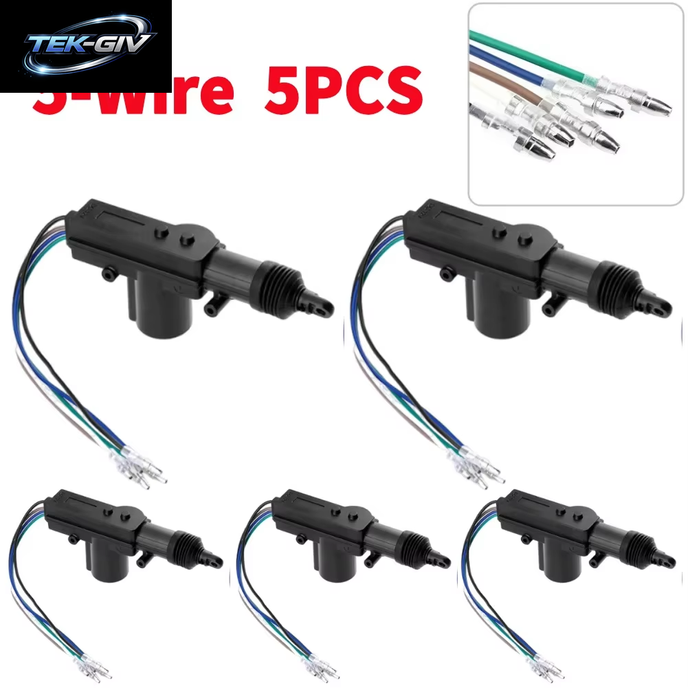 1-10PCS 2/5 Draht Universal Auto Elektrische Antrieb Fernbedienung Zentrale Türschloss 12V Heavy-Duty Locking System Einzigen Pistole Typ Kit