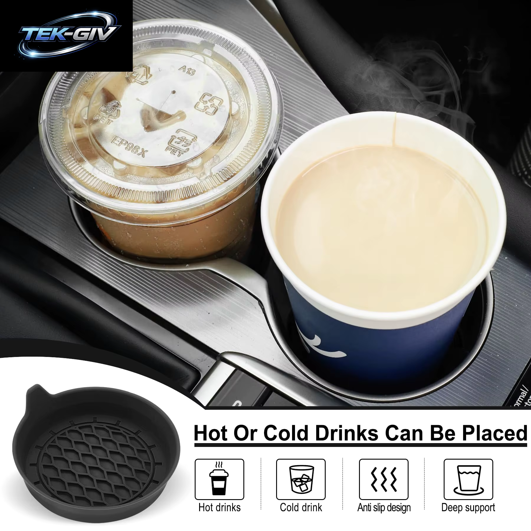 Universal 8 Cm Weiche Silikon Auto Tasse Untersetzer Anti-Slip Tasse Halter Wasserdicht Sieben-Proof Spill Untertasse Auto Innen Zubehör