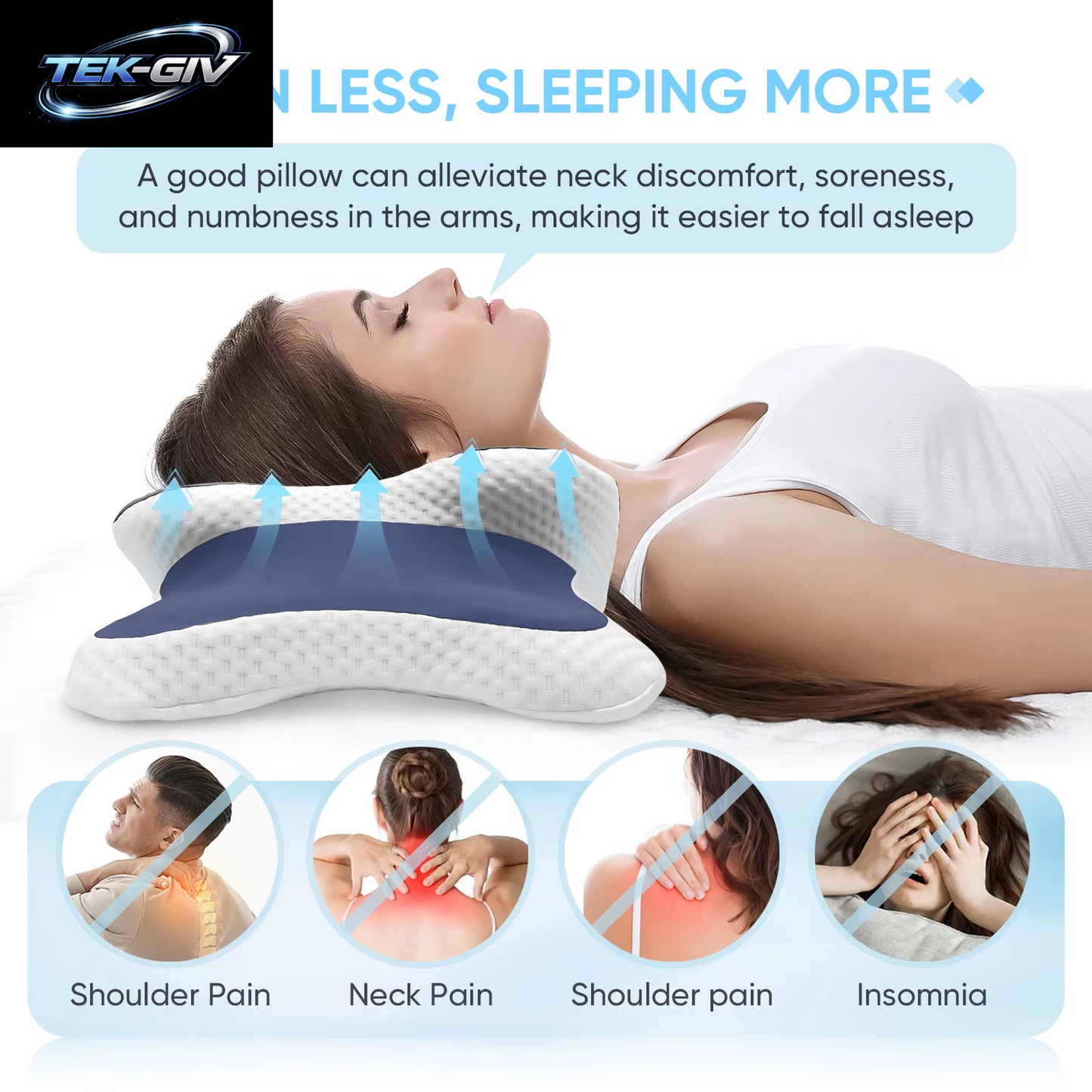 Memory-Schaum-Kissen, Nackenkissen, Linderung Von Nackenschmerzen, Kontur, Ergonomische Orthopädische Nackenstütze Für Seitliche Rücken-, Bauchschläfer-Geschenk