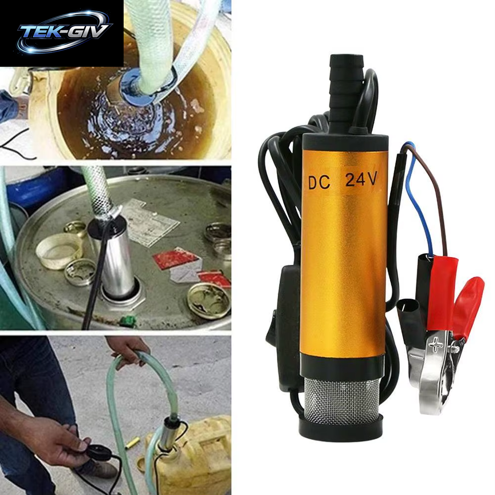 Tragbare 12/24V Kraftstoff Transfer Pumpe Diesel Öl Wasser Tauch Elektrische Motor Für Auto Camping Angeln Fleck Stahl Shell
